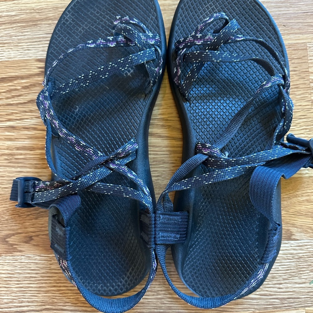 Chaco Black Sandals with Multicolor Straps